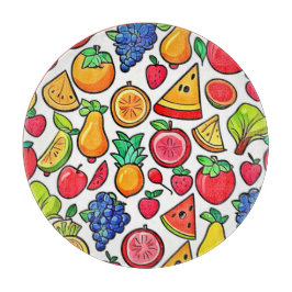 Tabla De Cortar Patrón de fruta vibrante