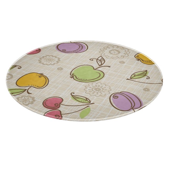 Tabla De Cortar Patrón de frutas (Borde)