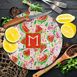 Tabla De Cortar Patrón de frutas de verano pintado a mano