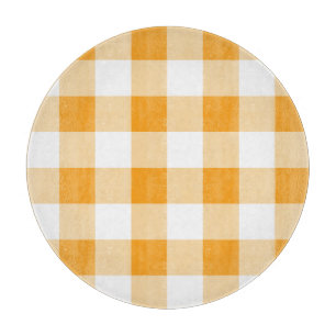Tabla De Cortar Patrón de Gingham amarillo