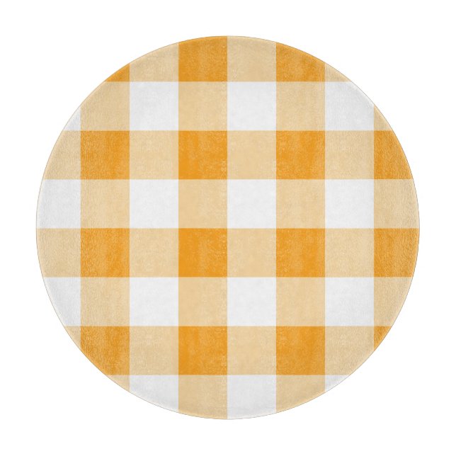 Tabla De Cortar Patrón de Gingham amarillo (Anverso)