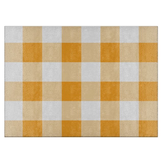 Tabla De Cortar Patrón de Gingham amarillo (Anverso)