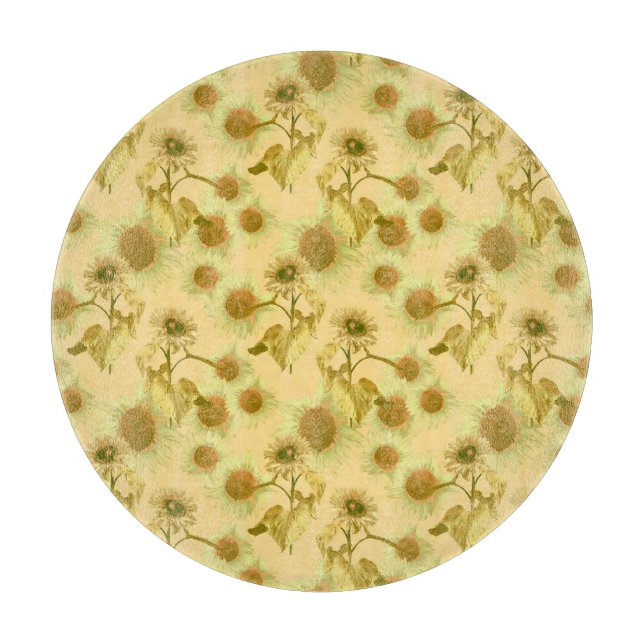 Tabla De Cortar Patrón de girasoles grandes (Anverso)
