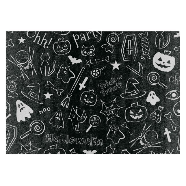 Tabla De Cortar Patrón de Halloween (Anverso)