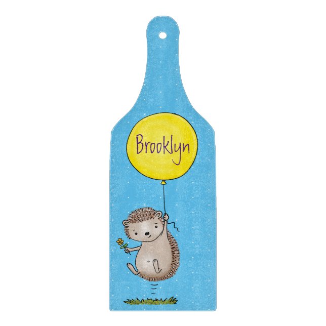Tabla De Cortar Patrón de hedgehog y personalizado de globos (Anverso)