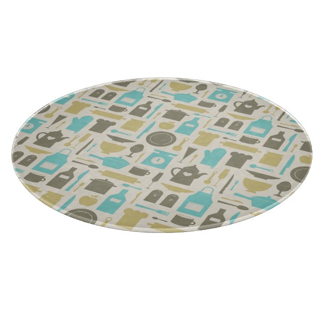 Tabla De Cortar Patrón de herramientas de cocina (Borde)