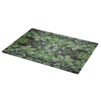 Tabla De Cortar Patrón de Hoja de Árbol de Caucho