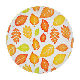 Tabla De Cortar Patrón de hojas coloridas