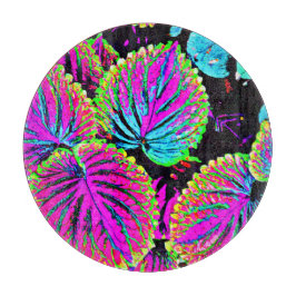 Tabla De Cortar Patrón de hojas coloridas