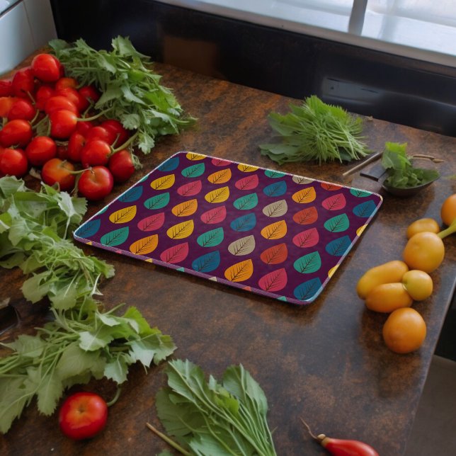 Tabla De Cortar Patrón de hojas otoñales (chopping board)
