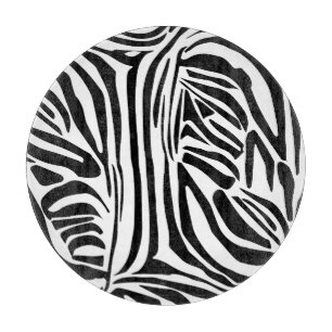 Tabla De Cortar Patrón de impresión de cebra en blanco y negro atr