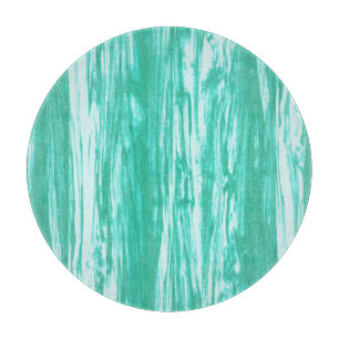 Tabla De Cortar Patrón de la madera de deriva - turquesa y blanca