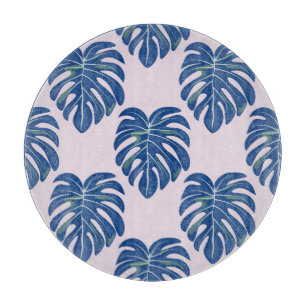 Tabla De Cortar Patrón de las hojas tropicales de moda sin foco