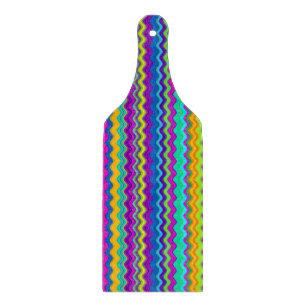 Tabla De Cortar Patrón de línea ondulada multicolor