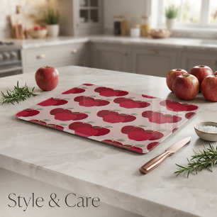 Tabla De Cortar Patrón de manzana roja elegante moderno