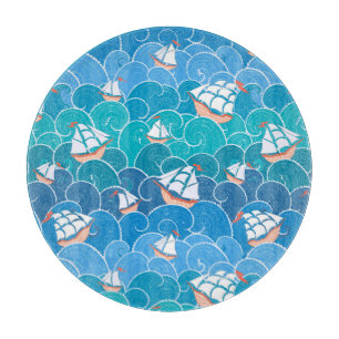 Tabla De Cortar Patrón de mar rocoso