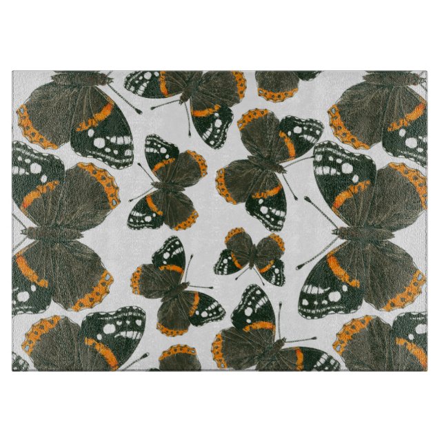 Tabla De Cortar Patrón de mariposa del almirante rojo (Anverso)