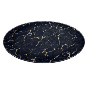Tabla De Cortar Patrón de mármol oscuro abstracto estilo tinta de