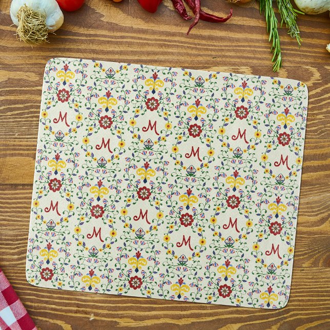 Tabla De Cortar Patrón de monograma escandinavo Rosemaling Nordic (Subido por el creador)