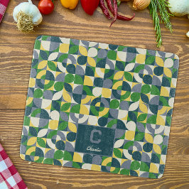 Tabla De Cortar Patrón de monograma geométrico moderno de Bauhaus