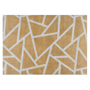 Tabla De Cortar Patrón de mosaico amarillo y blanco