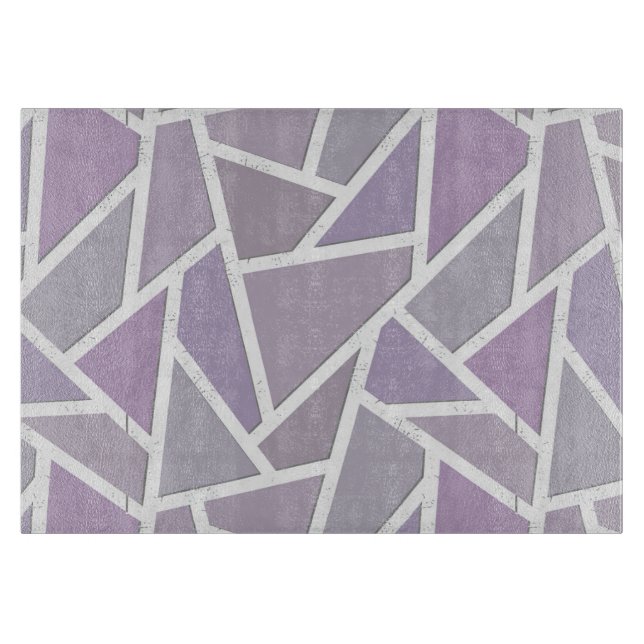 Tabla De Cortar Patrón de mosaico de lavanda (Anverso)