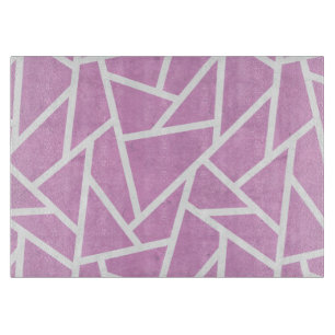 Tabla De Cortar Patrón de mosaico rosa y blanco