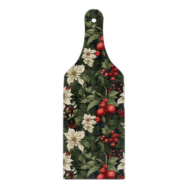 Tabla De Cortar Patrón de Navidades botánicos (Anverso)