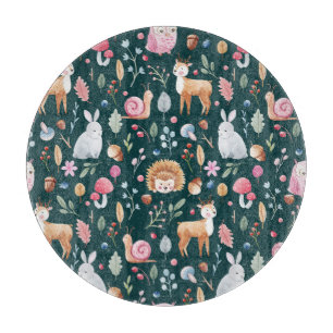 Tabla De Cortar Patrón de niños del bosque de hadas acuarelas