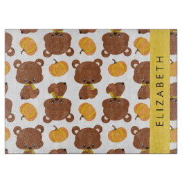 Tabla De Cortar Patrón De Osos, Osos Cubiertos, Calabaza, Su Nombr