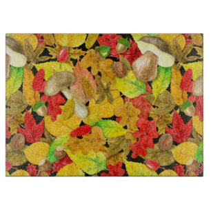 Tabla De Cortar Patrón de otoño acuático