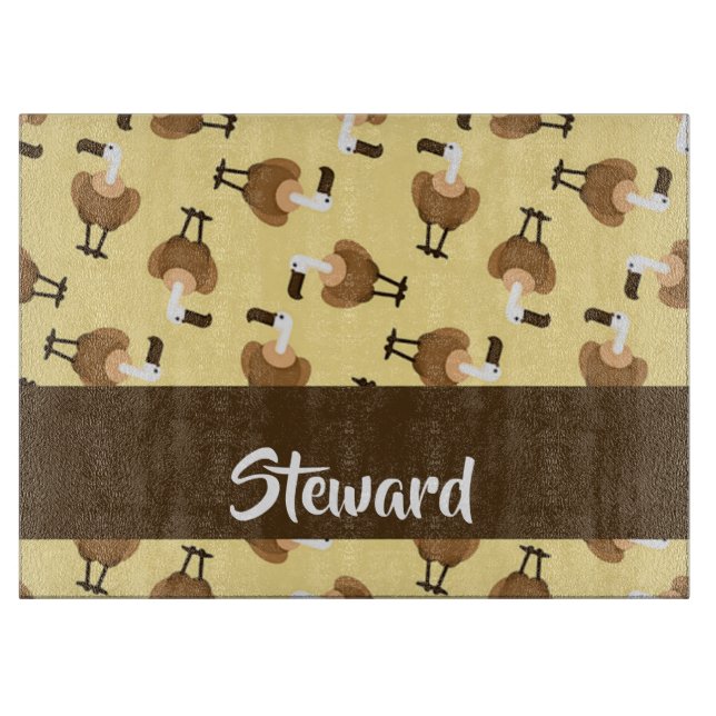 Tabla De Cortar Patrón de pájaro pardo (Anverso)