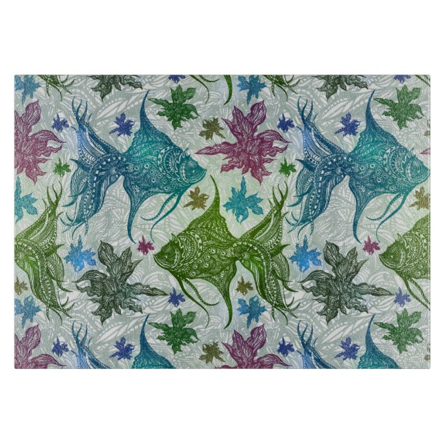 Tabla De Cortar Patrón de pescado cosechado (Anverso)