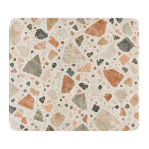 Tabla De Cortar Patrón de piedra de terrazzo de marfil cálido