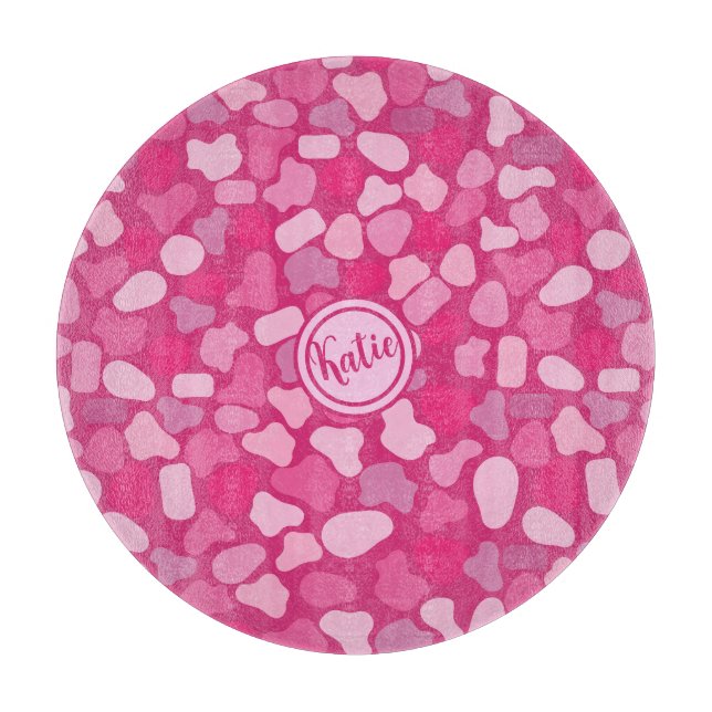 Tabla De Cortar Patrón de piedra rosa- (Anverso)