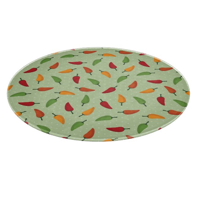 Tabla De Cortar Patrón de pimienta de chile (Borde)