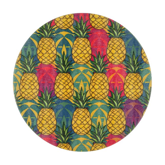 Tabla De Cortar Patrón de Piña  (Anverso)