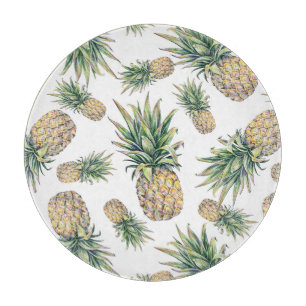 Tabla De Cortar Patrón de piña acuarela