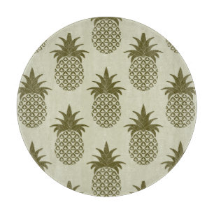 Tabla De Cortar Patrón de piña de Khaki