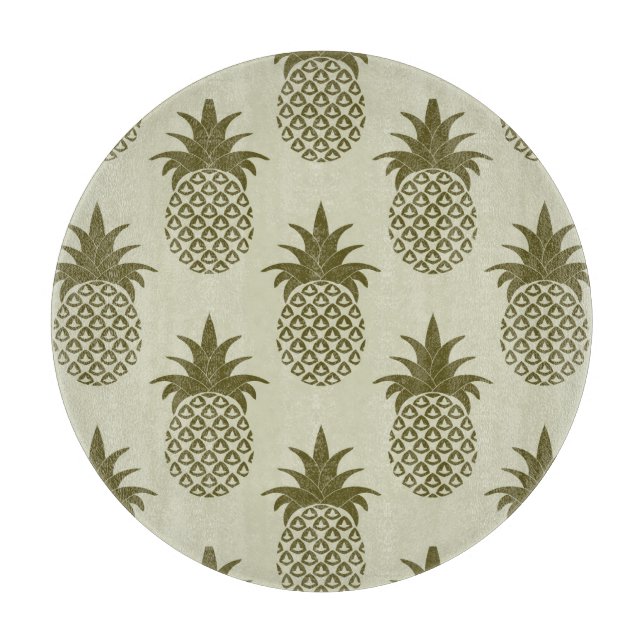 Tabla De Cortar Patrón de piña de Khaki (Anverso)
