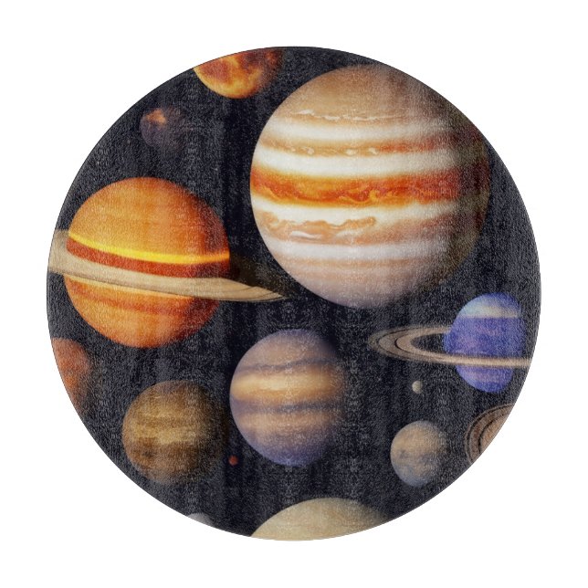 Tabla De Cortar Patrón de planetas (Anverso)