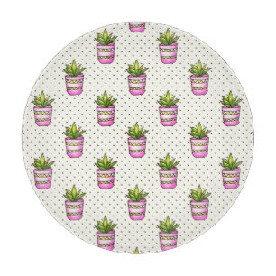 Tabla De Cortar Patrón de punto de polka suculento de color de ag