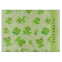 Tabla De Cortar Patrón de rana, ranas verdes, príncipe de rana, tu