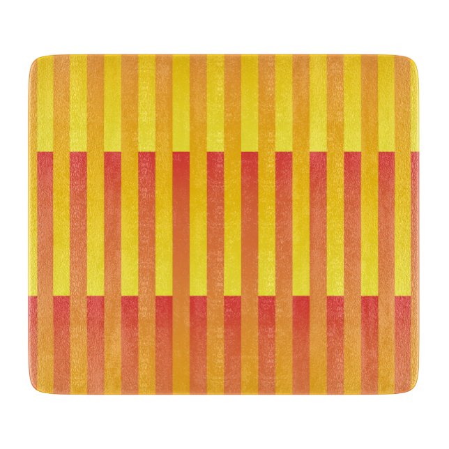 Tabla De Cortar Patrón de rayas amarillo naranja (Anverso)