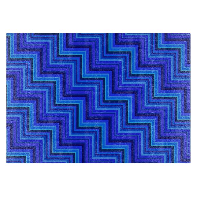 Tabla De Cortar Patrón de rayas azules (Anverso)
