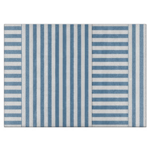 Tabla De Cortar patrón de rayas blancas azules