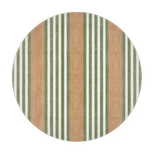 Tabla De Cortar Patrón de rayas de color verde oliva y blanco con