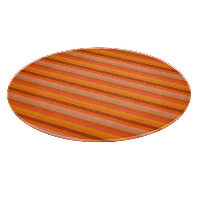 Tabla De Cortar Patrón de rayas naranjas (Borde)