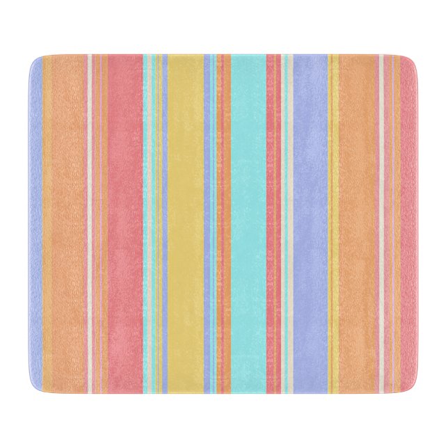 Tabla De Cortar Patrón de rayas pastel (Anverso)
