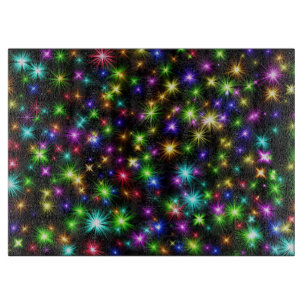 Tabla De Cortar Patrón de rayos de estrella de Navidad multicolor